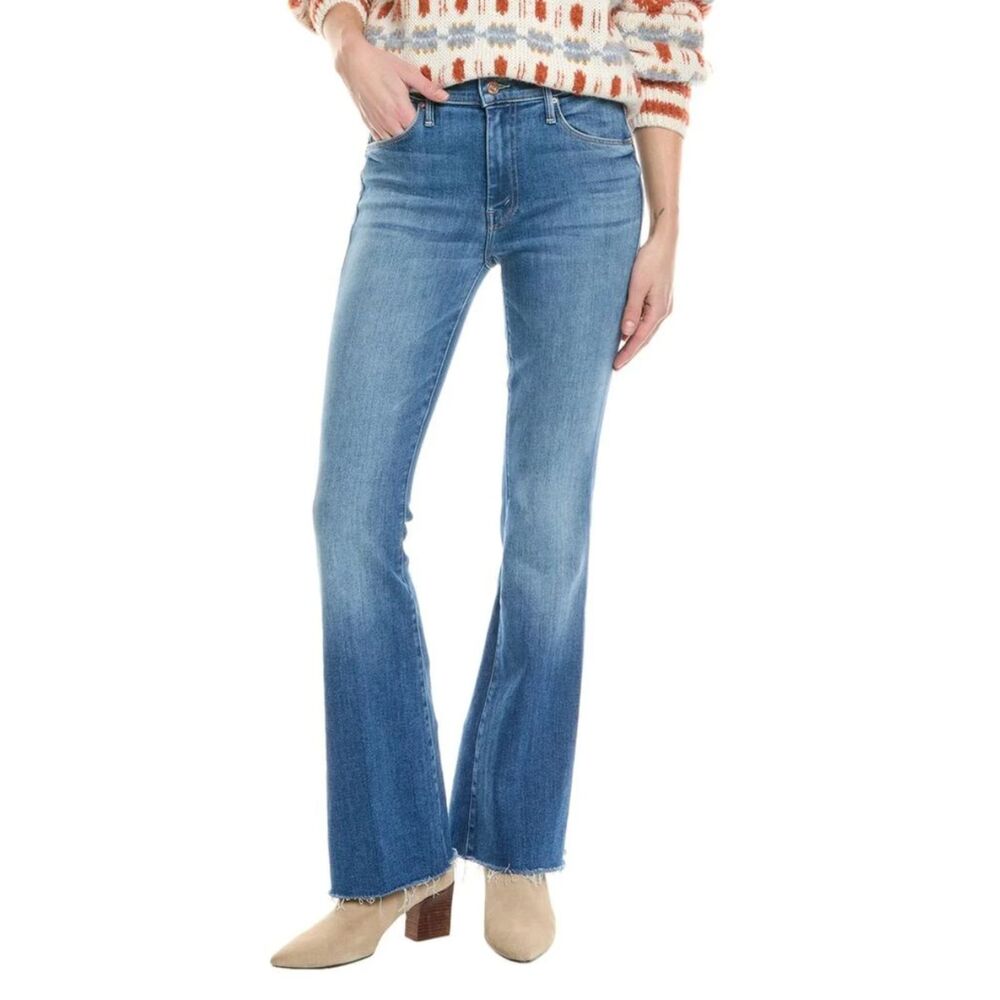 MOTHER The  Weekender Fray Flare Jeans “A Groovy Kind Of Love” Size 23